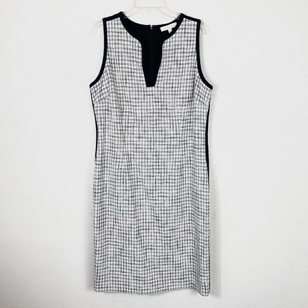 NWOT Etcetera Black & White Tweed Sleeveless Sheath Dress